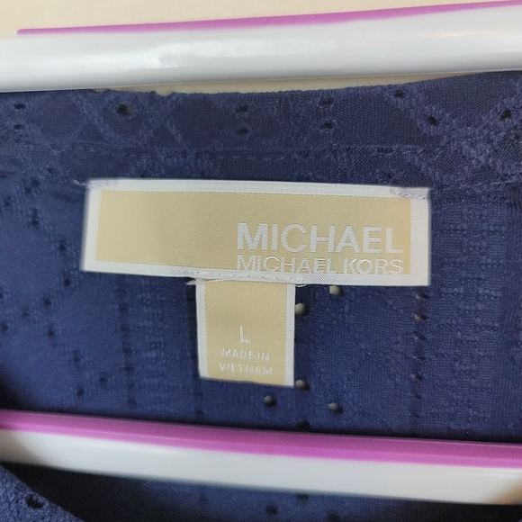 NWOT Michael Michael Kors Navy Eyelet Top - Picture 3 of 6